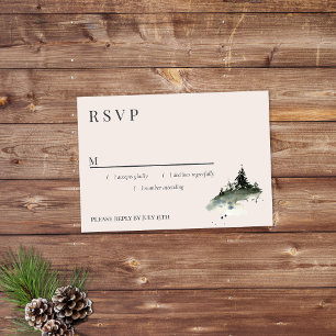 Evergreen Mountain Mist Rustikaler Winter White Gr RSVP Karte