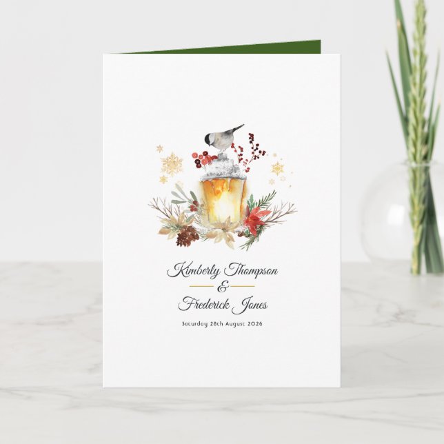 Evergreen Pine and Spruce Winter Wedding Charm Programm (Vorderseite)