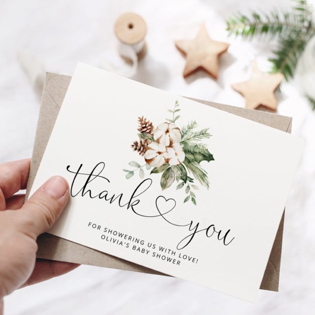 Evergreen Pine cons Baby Dusche Dankeschön Karte (Von Creator hochgeladen)