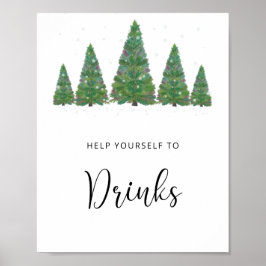 Evergreen pine tree Drinks Poster