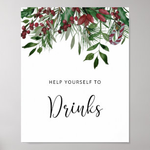 Evergreen pine tree Drinks Poster