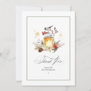 Evergreen Pine und Holly Winter Wedding Dankeskarte
