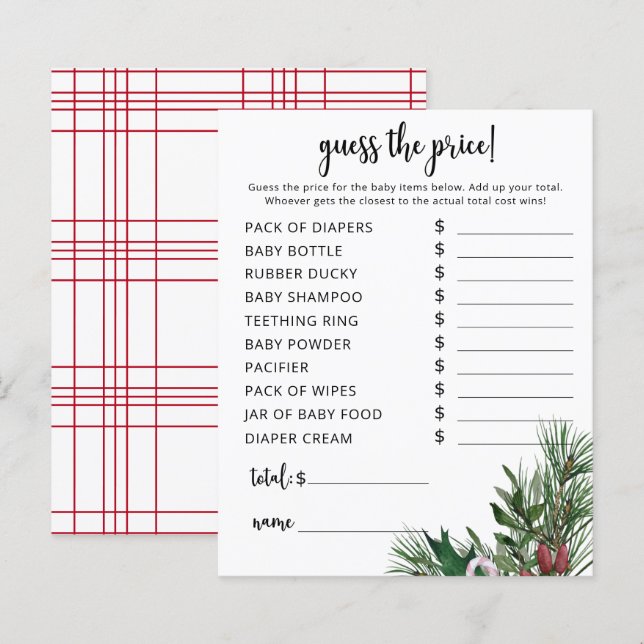 Evergreen Price Guess Game (Vorne/Hinten)