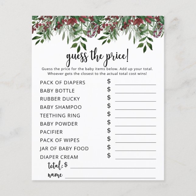 Evergreen Price Guess Game (Vorderseite)