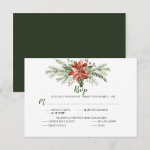 Evergreen Red Poinsettia Garland Weihnachten UAWG RSVP Karte