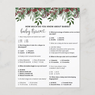 Evergreen Snow Baby Trivia Baby Showspiel
