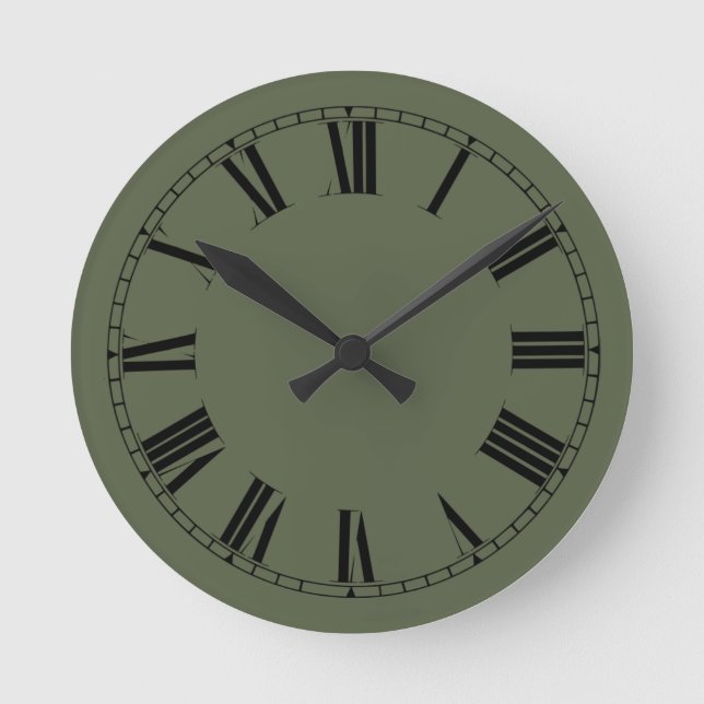 Evergreen Solid Color Runde Wanduhr (Vorderseite)