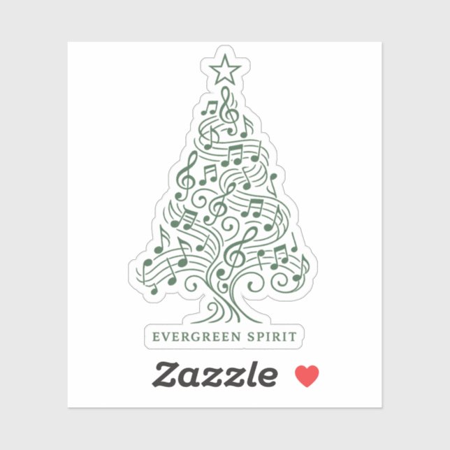 "Evergreen Spirit - Musical Christmas Tree Design" Aufkleber (Blatt)