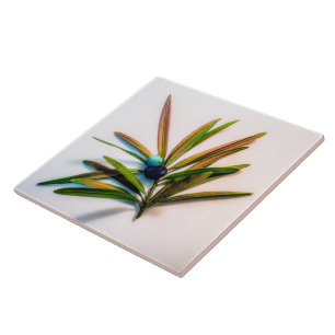 Evergreen Sprig mit Berries Tile Fliese
