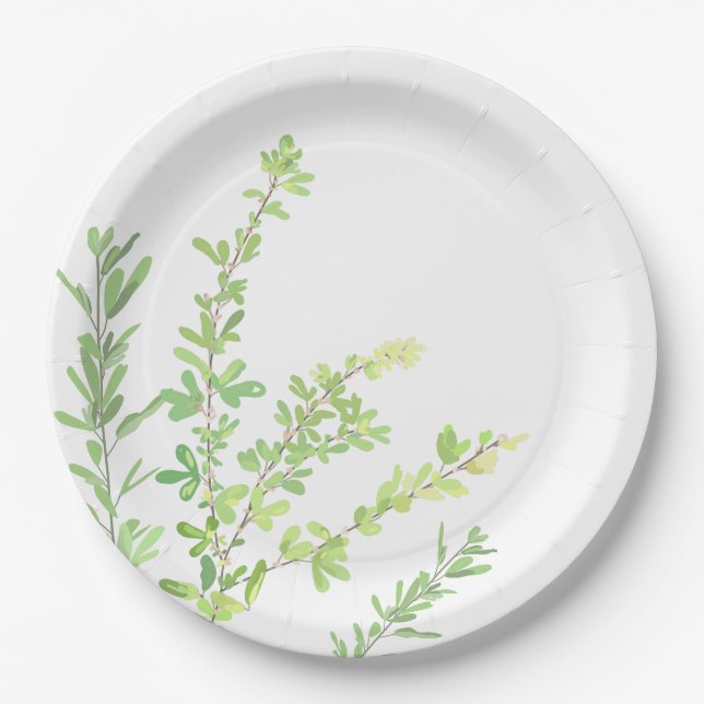 Evergreen springt Nature Greenery Pappteller (Vorderseite)