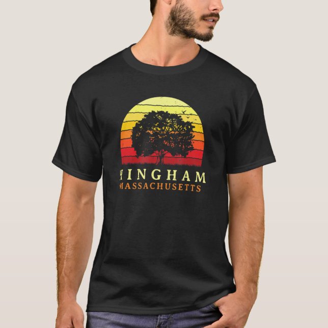 Evergreen Sunset Hingham Oak Tree Massachusetts Bu T-Shirt (Vorderseite)
