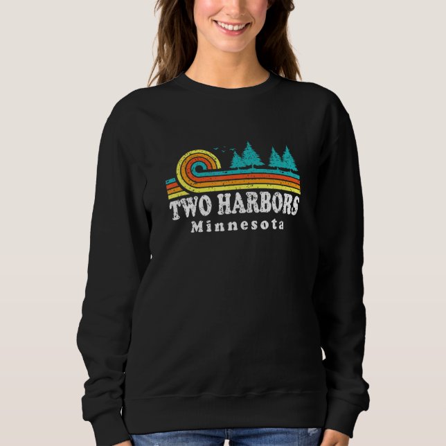 Evergreen Sunset Two Harbors Forest Minnesota Wood Sweatshirt (Vorderseite)