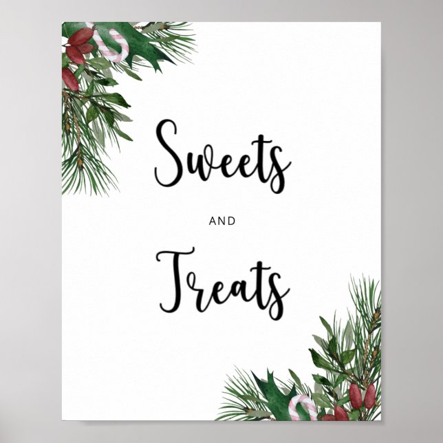 Evergreen Süßigkeiten und Leckereien Babydusche Poster (Vorne)