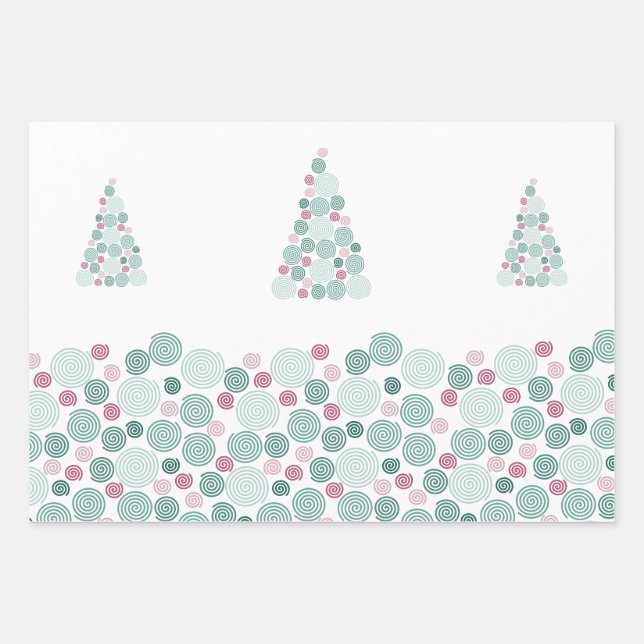 Evergreen Swirl (Pattern) Geschenkpapier Set (Vorderseite 3)