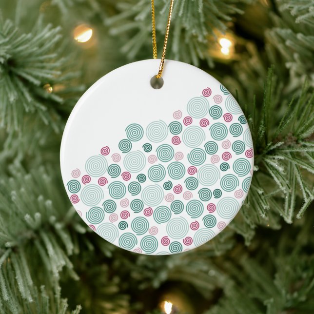 Evergreen Swirl - (Pattern) Keramik Ornament (Baum)