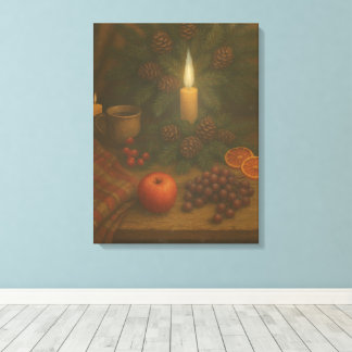 Evergreen Table – Candlelight and Calm Leinwanddruck