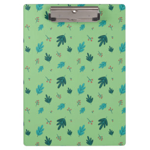 Evergreen Tree Blätter & Red Holly Berries Klemmbrett