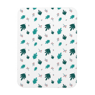 Evergreen Tree Blätter & Red Holly Berries Magnet