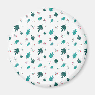 Evergreen Tree Blätter & Red Holly Berries Magnet