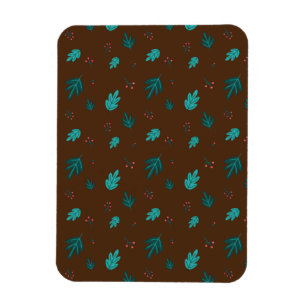 Evergreen Tree Blätter & Red Holly Berries Magnet