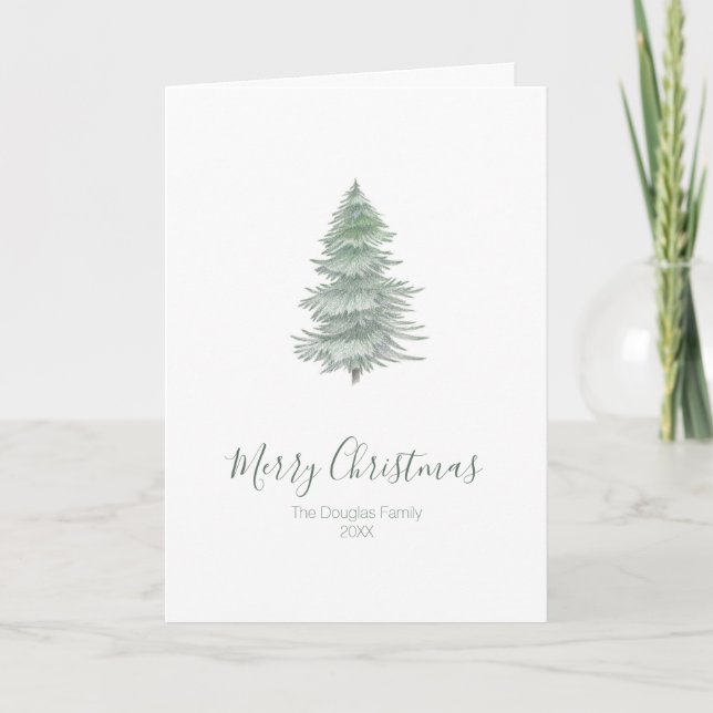 Evergreen Tree Duet Holiday Card Feiertagskarte (Vorderseite)