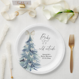 Evergreen tree mit Bohnen Baby Dusche Pappteller