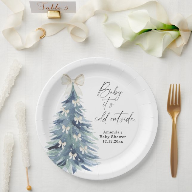 Evergreen tree mit Bohnen Baby Dusche Pappteller (Hochzeit)