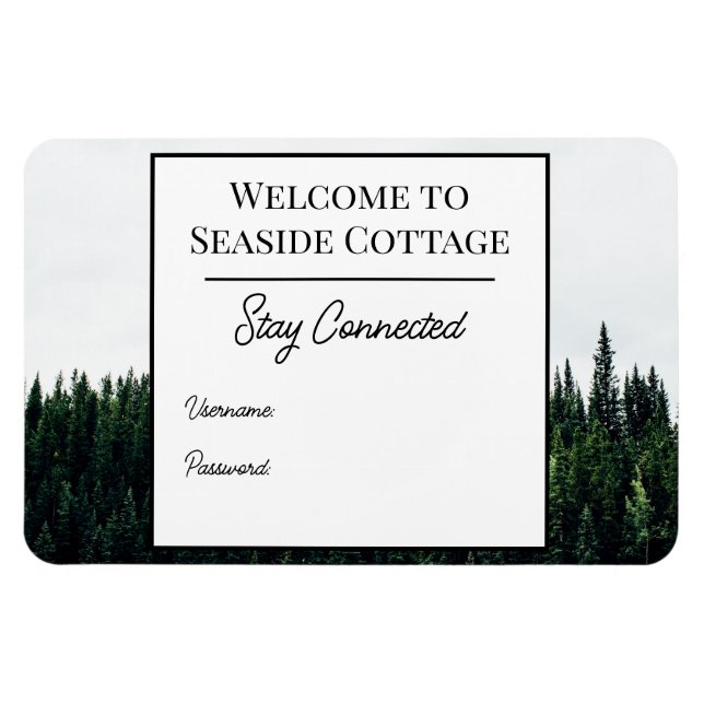 Evergreen Trees Airbnb Vacation Rental Wifi Magnet (Horizontal)