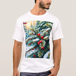 Evergreen und Holly Berries T-Shirt