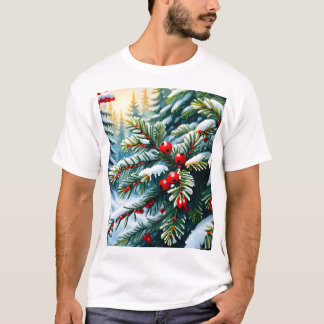 Evergreen und Holly Berries T-Shirt