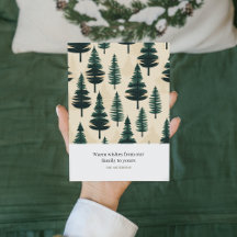 Evergreen Vintage Pine in Dark Green and Beige 