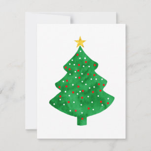 Evergreen Watercolor Weihnachtsbaum Mitteilungskarte