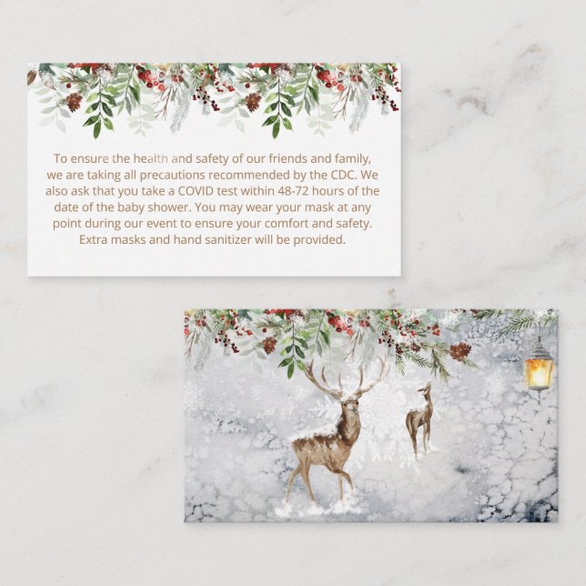 Evergreen Weihnachts Custom Notes Enclosure Card. Begleitkarte (Vorne/Hinten)
