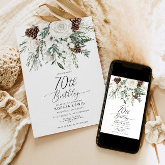 Evergreen Winter 70. Geburtstagsfeier Einladung