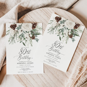 Evergreen Winter 80. Geburtstagsfeier Einladung