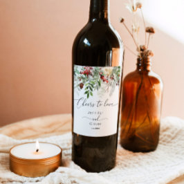 Evergreen winter elegant Cheers to Liebe Weinetikett
