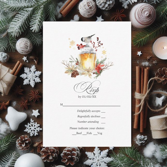 Evergreen Winter Wonderland Pine and Spruce RSVP Karte (Evergreen Winter Wonderland Pine and Spruce RSVP Card)