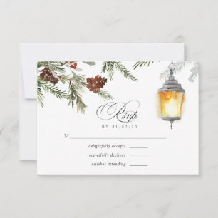Evergreen - Wintertide Woodland Weihnachten RSVP Karte