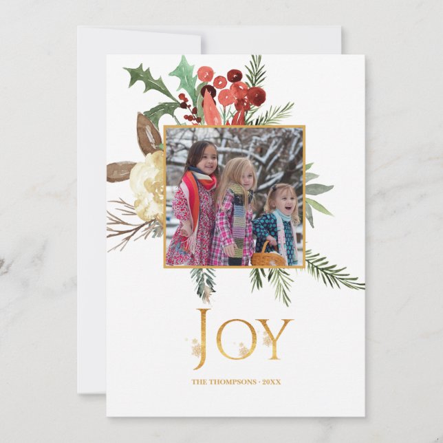Evergreen - Wintertide Woodland Weihnachts-Foto Karte (Vorderseite)