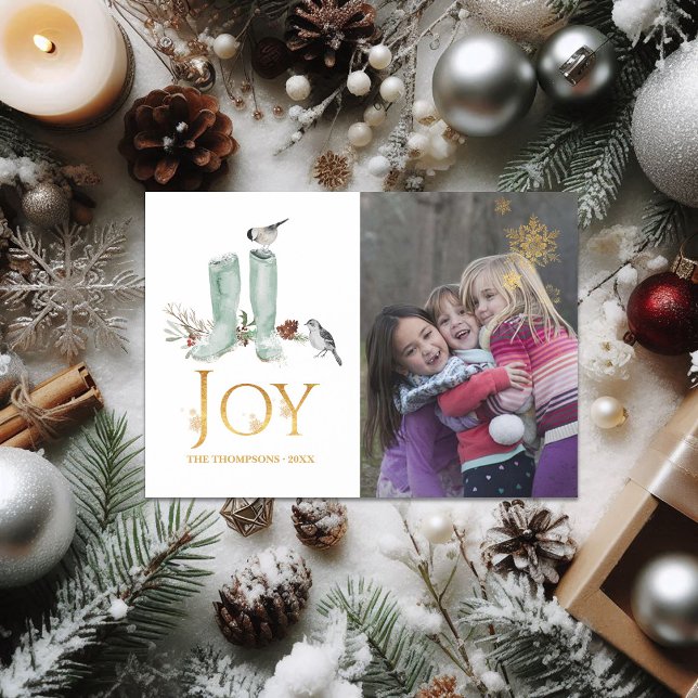 Evergreen - Wintertide Woodland Weihnachts-Foto Magneteinladung (Evergreen - Wintertide Woodland Christmas Photo Magnetic Invitation)