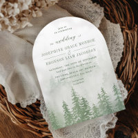 Evergreens im Fog Forest in Green Wedding Arch