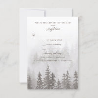 Evergreens im Fog Forest in Grey Wedding RSVP