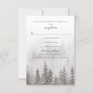 Evergreens im Fog Forest in Grey Wedding RSVP