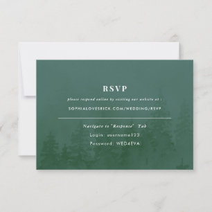 Evergreens im Foggy Forest Green Online UAWG RSVP Karte