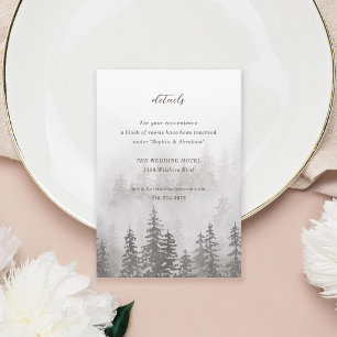 Evergreens in Fog Forest Gray Brown Begleitkarte