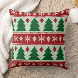 Evergreens & Snowflakes Knit Kissen
