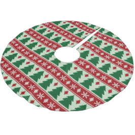 Evergreens & Snowflakes Knit Polyester Weihnachtsbaumdecke