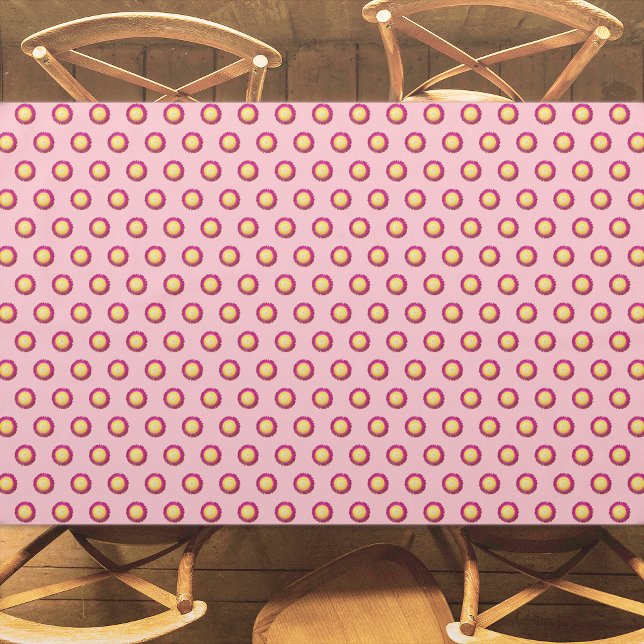 Everlasting Blume Nahtloses Muster auf Rosa Tischdecke (Everlasting flower seamless pattern on tablecloth)