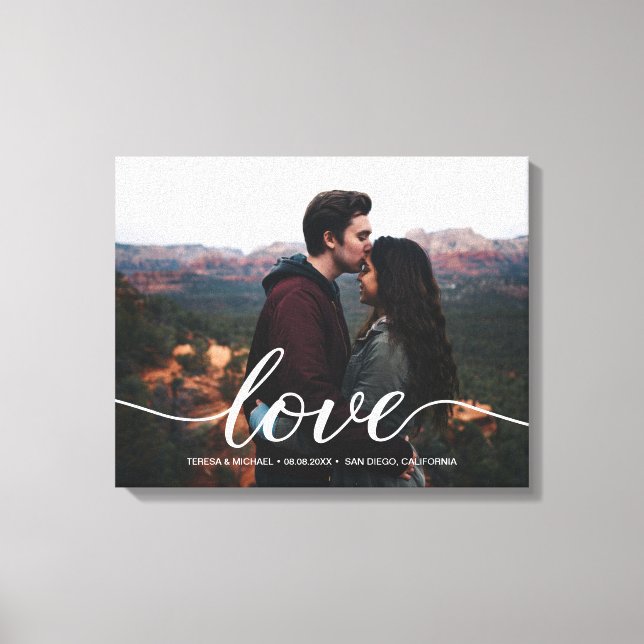 "Everlasting Liebe" Personalisiert Wedding Welcome Leinwanddruck (Vorderseite)