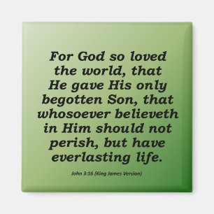 Everlasting Life Weihnachten John 3-16 Magnet